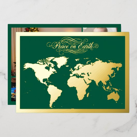 地球の平和の緑 箔シーズンカード (正面/裏面)