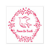 地球の平和の花クリスマスの鳩 セルフインキングスタンプ (デザイン)