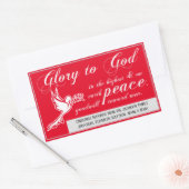 地球の平和への栄光クリスマス聖書の聖句 長方形シール (封筒)