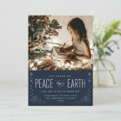 地球の平和を願うクリスマス スター フォト カード (スタンド正面)