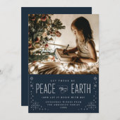 地球の平和を願うクリスマス スター フォト カード (正面/裏面)