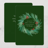 地球の平和を願うリースのクリスマスカード シーズンカード (正面/裏面)