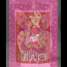 地球の平和を願う天使とハトのグリーティングカード カード