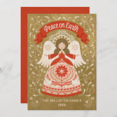 地球の平和を願う天使のフォークアート写真 シーズンカード (正面/裏面)