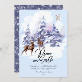 地球の平和を願う水彩の森のクリスマスカード シーズンカード