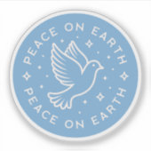 地球の平和クリスマスのクリスチャンの少女 シール (正面)