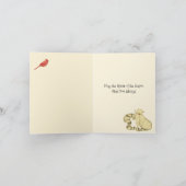 地球の平和クリスマスの猫と鳥 シーズンカード (内部)