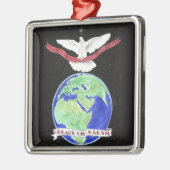 地球の平和クリスマスの飾り メタルオーナメント (左)