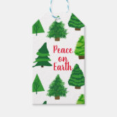 地球の平和クリスマスツリー ギフトタグ (正面)