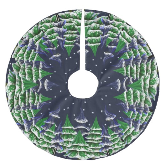 地球の平和クリスマスツリー ブラッシュドポリエステルツリースカート (正面)