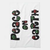 地球の平和クリスマス キッチンタオル (縦)