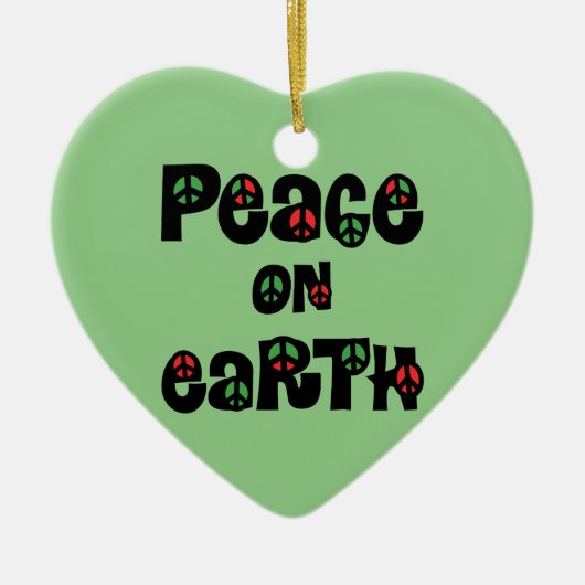 地球の平和クリスマス セラミックオーナメント (正面)
