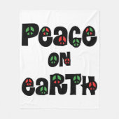 地球の平和クリスマス フリースブランケット (正面)