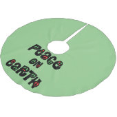 地球の平和クリスマス ブラッシュドポリエステルツリースカート (アングル)