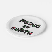 地球の平和クリスマス ペーパープレート (アングル)