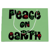 地球の平和クリスマス ラージペーパーバッグ (正面)