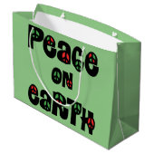 地球の平和クリスマス ラージペーパーバッグ (裏面アングル)
