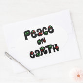 地球の平和クリスマス 楕円形シール (封筒)