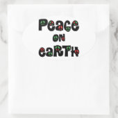 地球の平和クリスマス 楕円形シール (バッグ)