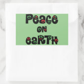 地球の平和クリスマス 長方形シール (バッグ)