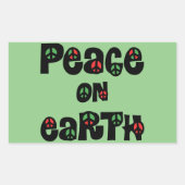 地球の平和クリスマス 長方形シール (正面)