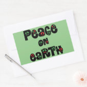 地球の平和クリスマス 長方形シール (封筒)