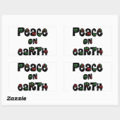 地球の平和クリスマス 長方形シール (シート)