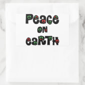 地球の平和クリスマス 長方形シール (バッグ)