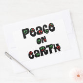 地球の平和クリスマス 長方形シール (封筒)