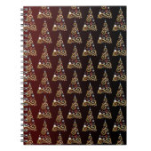 地球の平和ゴールデンクリスマスツリーパターン ノートブック (正面)