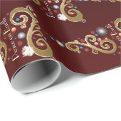 地球の平和ゴールデンクリスマスツリーパターン ラッピングペーパー (ロールコーナー)