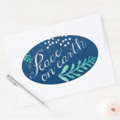 地球の平和ステッカー 楕円形シール (封筒)