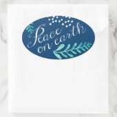 地球の平和ステッカー 楕円形シール (バッグ)