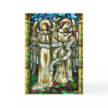 地球の平和ステンドグラスのクリスマスカード