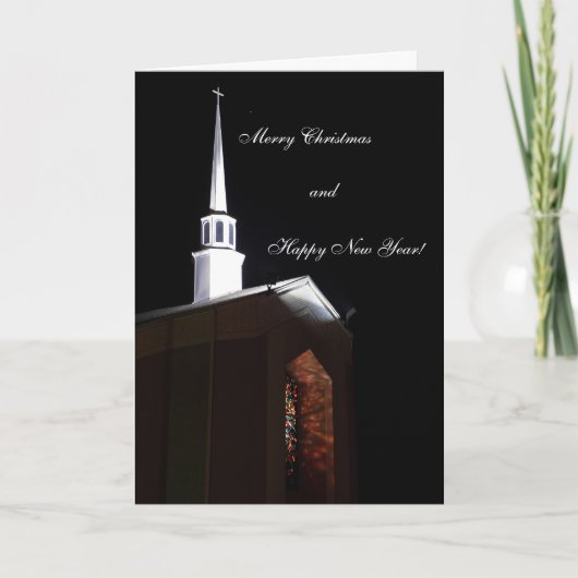 地球の平和ステンドグラスのクリスマスカード シーズンカード (正面)