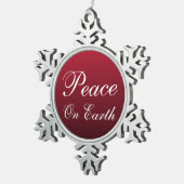 地球の平和スノーフレークのクリスマスオーナメント スノーフレークピューターオーナメント (右)