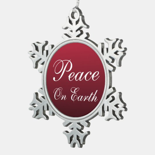 地球の平和スノーフレークのクリスマスオーナメント スノーフレークピューターオーナメント (右)