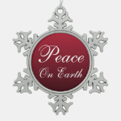 地球の平和スノーフレークのクリスマスオーナメント スノーフレークピューターオーナメント (正面)