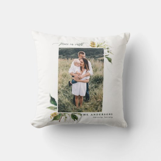 地球の平和絵を描フローラ写真の休日 クッション (正面)