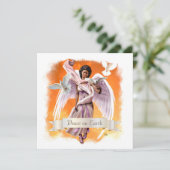 地球の平和。アフロエンジェルフラットクリスマスカード シーズンカード (スタンド正面)