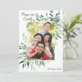 地球の平和 エレガントな植物のグリーン写真 シーズンカード (スタンド正面)