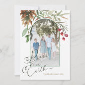 地球の平和 クリスマスのグリーン写真カード シーズンカード (正面)