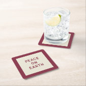 地球の平和 | クリスマスミニマルキャロル海岸 スクエアペーパーコースター (インサイチュ)