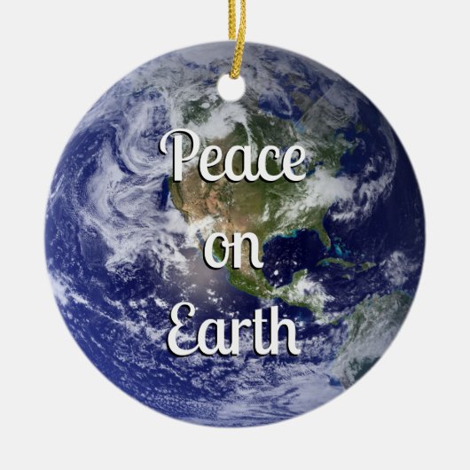 地球の平和 |クリスマス セラミックオーナメント (正面)