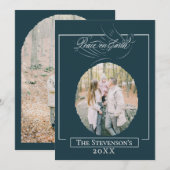 地球の平和 スクリプト ホリデー カード (正面/裏面)