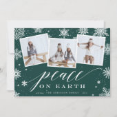 地球の平和 |スノーフレーク3フォトコラージュ シーズンカード (正面)