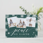 地球の平和 |スノーフレーク3フォトコラージュ シーズンカード (スタンド正面)