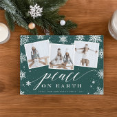 地球の平和 |スノーフレーク3フォトコラージュ シーズンカード