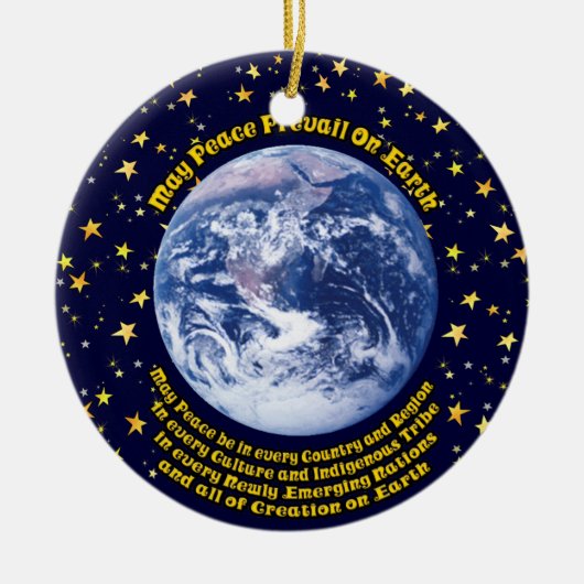 地球の平和 セラミックオーナメント (正面)