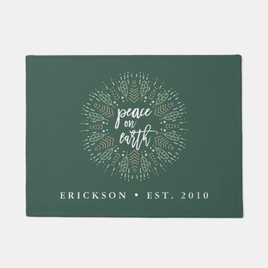 地球の平和 |パーソナライズされた休日 ドアマット (正面)